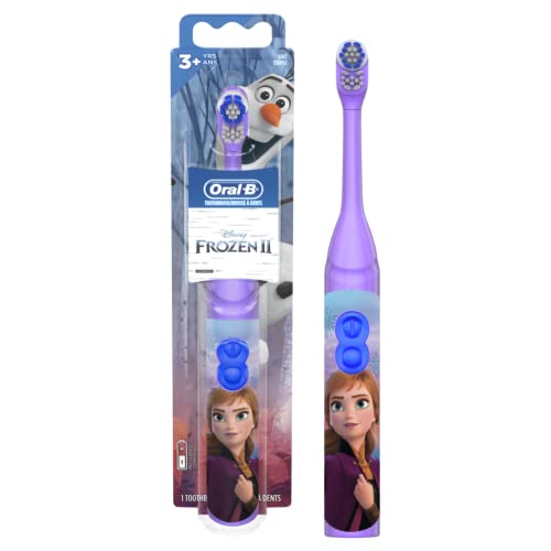 Oral-B - Cepillo de dientes eléctrico de Frozen de Disney para niños y niñas de 3 años en adelante, cepillo suave (los personajes pueden variar)