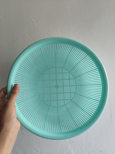 Image of 4 pcs Plastic Wash Basket Round Perforated Colander Wash Vegetables and Fruits Drain Cooked Pasta Kitchen Essentials Food Strainer Basket Strainer Kitchen Blue pink green red