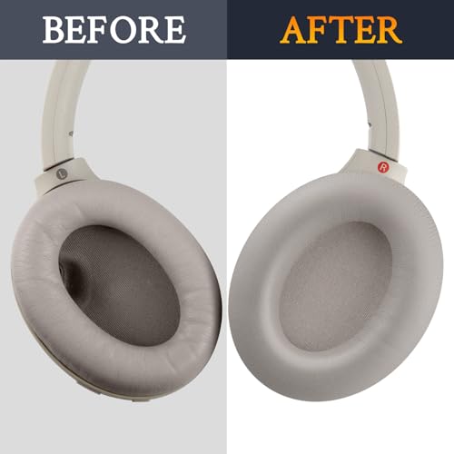 Image of SOULWIT Replacement Earpads for Sony WH-1000XM4 (WH1000XM4) Headphones, Ear Pads Cushions with Noise Isolation Foam, Added Thickness, Without Affecting Sensor - Grey