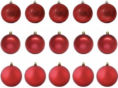 Kit 15 Bolas de Natal 3 cm – Vermelho ou Dourado Acabamento Fosco...