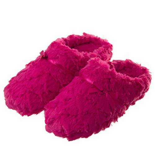 Tofern Pantoufles Chaussons Seconde Peau Ultra Moelleux Ergonomique Thermique Fourure Doublée Semelle Antidérapant Hiver Adulte Femme Enfant Fille EU (Rose foncé, EU 40-41) Cover