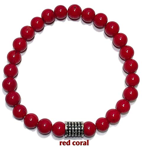 Natural Red Coral Bracelet Beaded Meditation Spiritual Stretch Mantra Reiki Healing Energy Boho