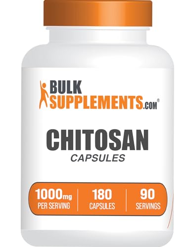 BulkSupplements.com Chitosan Capsules - Chitosan Supplements Chitosan 1000mg - from Shellfish 2 Capsule per Serving 180 Capsules (Pack of 1)