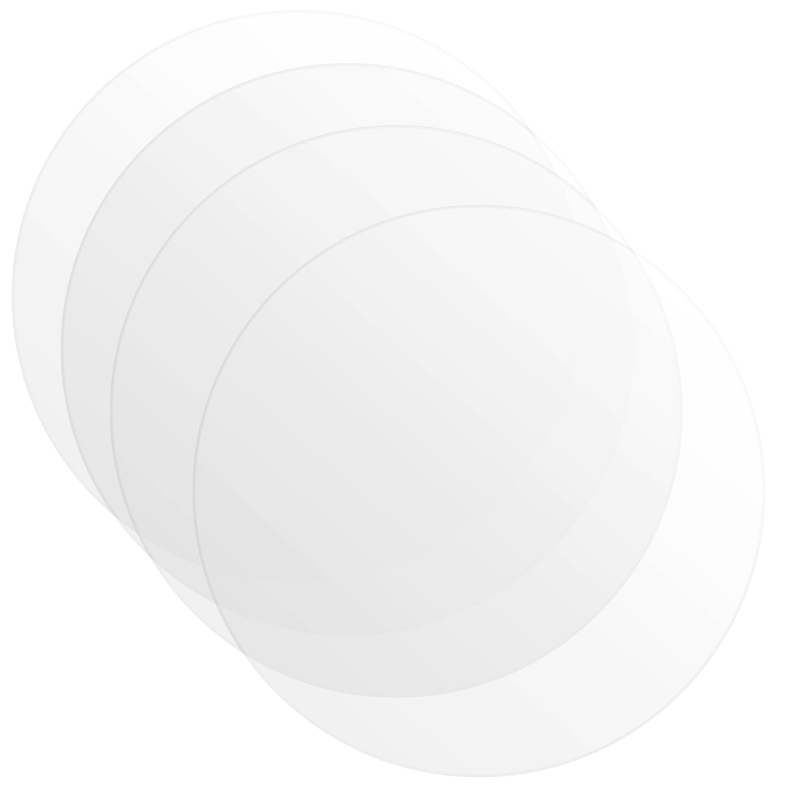 SOUJAP 4 Pcs 30cm Round Acrylic Discs, 2mm Clear Acrylic Circle, 12 Inch Round Blank Plastic Sheet for DIY Crafting, Painting, Display