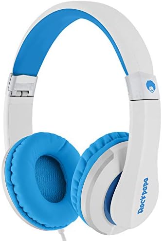 Rockpapa I20 Wired Headphones, Wired Headset On Ear Stereo Headphones with Microphone for Kids Children Adult, Adjustable Headband, Foldable Headphones for Travel/PC/Mac/Laptop/Phone (Black Purple)