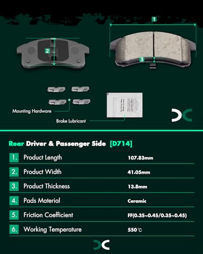 Image of SCITOO Ceramic Pads, 8pcs Brake Pads Brakes Kits 95-96 for Buick Riviera,94-96 for Cadillac DeVille,94-96 for Cadillac Eldorado,94-96 for Cadillac Seville,95-96 for Oldsmobile Aurora