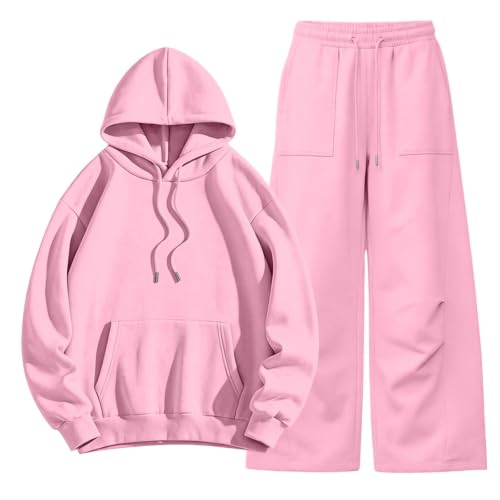 Pantalones de chándal para mujer con capucha conjunto informal monocolor de invierno 2