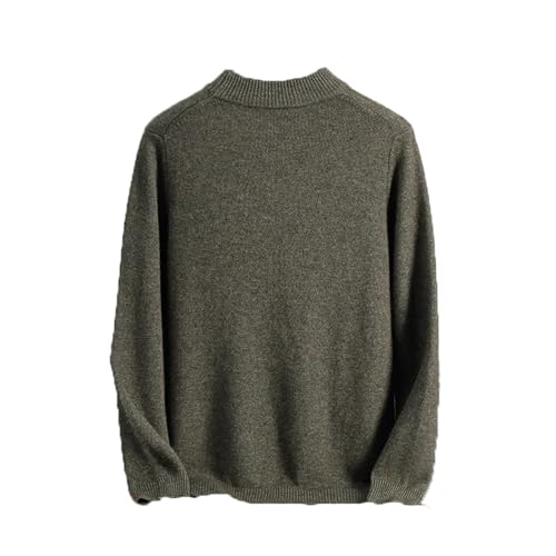 Men Cashmere Knit Mock Neck Sweater Winter Thickened Business Casual Pullovers2