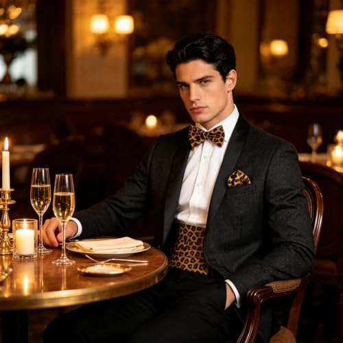 Image of Alizeal Mens Paisley Adjustable Bow Tie Set
