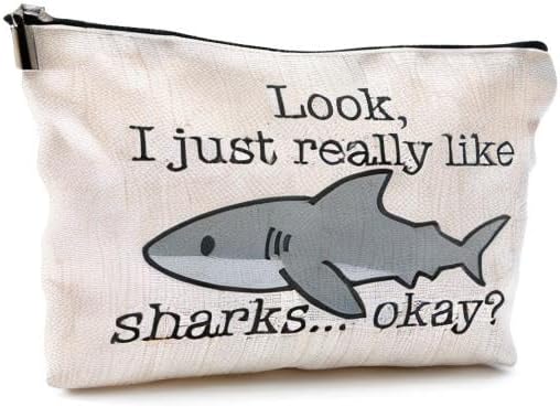 Shark Makeup Bag - Cosmetic Bags With Zipper, Gifts for Shark Lovers - Image 6