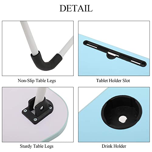 Laptop Deskfoldable Bed Tray Table Portable Multi-Function Lap Desk Standing Desk With Notebook Stand And Cup Slot,Perfect For Reading Book, Watching Movie On Bed/Couch (Blue) #TOP4