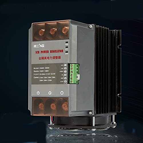 Meltblown Cloth Heating Thermostatic Control Three-Phase Power Regulator 60A thyristor Current Power Regulator - (Color: White)