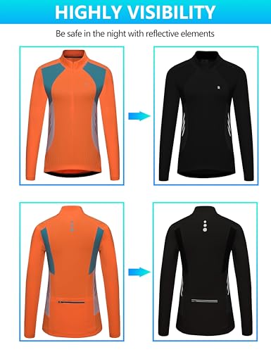 Image of Little Donkey Andy Women's Half Zip Breathable Cycling Vests Reflective Sleeveless Jerseys Shirts Golf 4 Rear Pockets