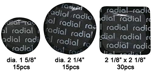 HARZOLE UP-303G60 60pc tire Repair Patch Small Medium and Square Patch 30PC 2-1/8