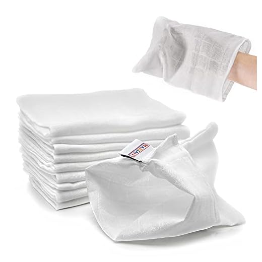 Lot de 10 Gants de Toilette en Mousseline pour Bébé - Lingette Bébé Réutilisable pour Nouveau-Né et Enfant - 100% Coton Doux, certifié ÖKO-TEX, lavable jusqu’à 90°C - Blanc