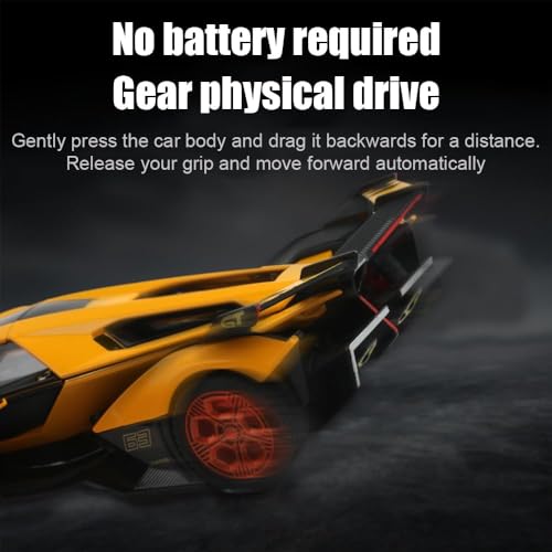 Image of Invite Enterprise Diecast Toy Car Lambo V12 Sports Car Model,Zinc Alloy Simulation Casting Pull Back Vehicles,1:32 Scale Mini Electronic Supercar Toys with Lights and Music for Toddlers Kids