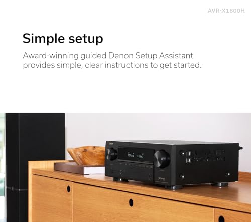 Denon AVR-X1800H 7.2 Channel AV Receiver - 80W/Channel, Wireless Streaming via Built-in HEOS, WiFi, & Bluetooth, Supports Dolby Vision, HDR10+, Dynamic HDR, and Home Automation Systems 8 Denon AVR-X1800H 7.2 Channel AV Receiver - 80W/Channel, Wireless Streaming via Built-in HEOS, WiFi, & Bluetooth, Supports Dolby Vision, HDR10+, Dynamic HDR, and Home Automation Systems - Image 6