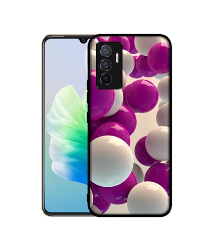 Image of 3D Balloons Design Premium 2D Printed Metal Back Case Cover for Vivo V23E 5G / Y75 4G, Multicolor