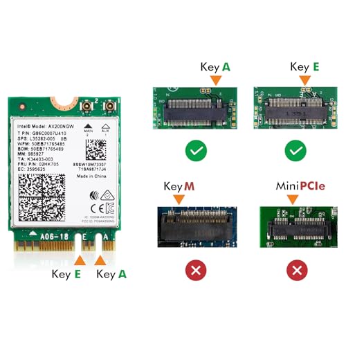 Image of WiFi 6 Card AX200NGW Wireless Network Card 2.4GHz 5GHz MU-MIMO with Bluetooth 5.2 for PC Laptop Support Windows 10 /11 64bit Not Compatible with Windows 8 0r 8.1