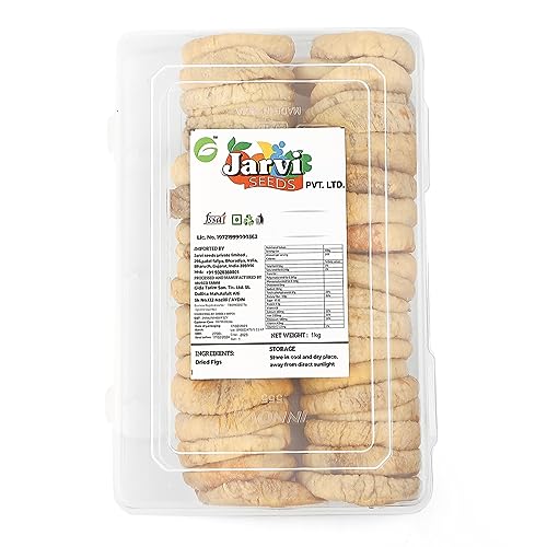 Image of JARVI SEEDS Turkish Figs - Quality Dried Fruits from Turkey, Sweet and Nutritious Snack, Resealable Box (1000 grams)