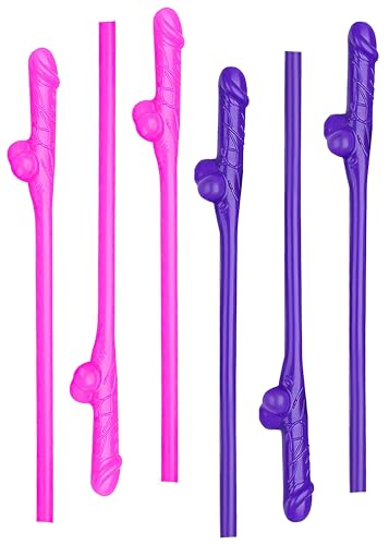 Bachelorette Party Supplies, Pennis Shaped Willy Drinking Straws, Naughty Hen Night Decor, 10 Pack