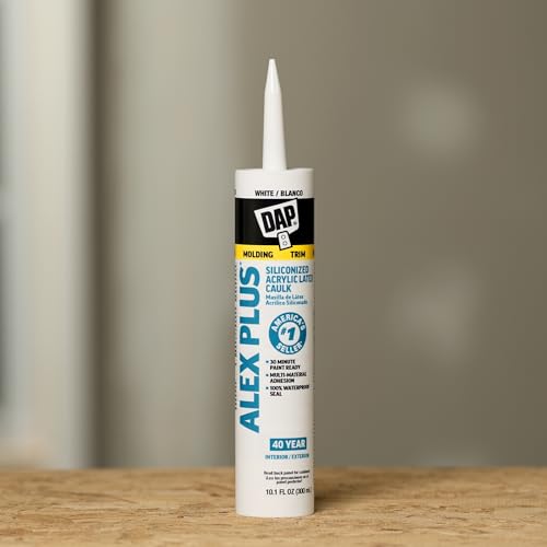 Image of 12 Pack DAP 18101 Alex Plus Acrylic Latex Caulk Plus Silicone - White 10.1-oz Cartridge (18152)
