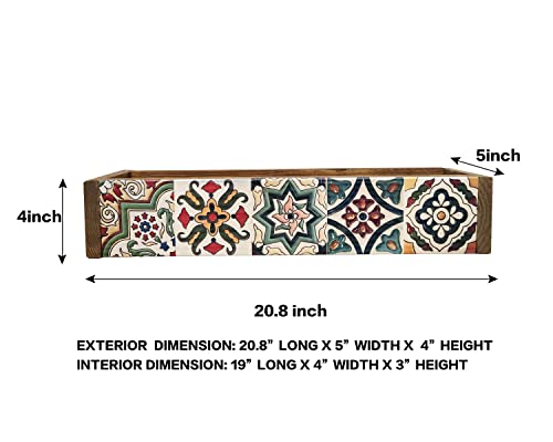Moroccan Mexican Style Wood Planter Box With Two Sides Talavera Paintings, Centerpiece Box Table Decor (T041-2) #TOP5