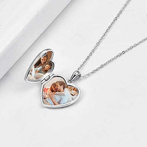 Dreamboat Rose Flower Locket Necklace For Women Sterling Silver Heart Locket That Holds Pictures Photo Keepsake Pendant Necklace Rose Flower Locket Jewelry Gifts #TOP1