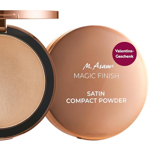 M. Asam MAGIC FINISH Satin Compact Powder Nude (9g) - Seidiges Puder Make-up mit Vitamin E & Hyaluron, perfektes Finish, talkfrei, vegan, ideal für Contouring & Makeup
