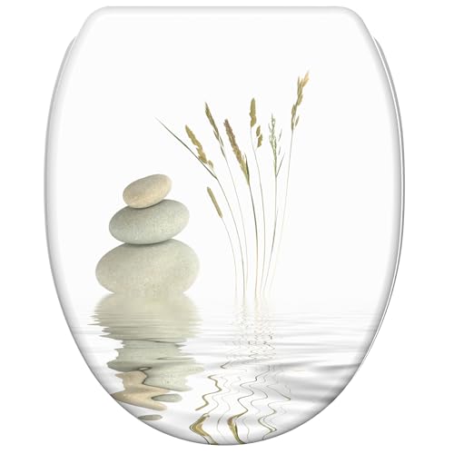 Sanilo WC Sitz mit Absenkautomatik & Schnellverschluss, Toilettendeckel per Knopfdruck abnehmbar, einfache Montage von oben (Balance)