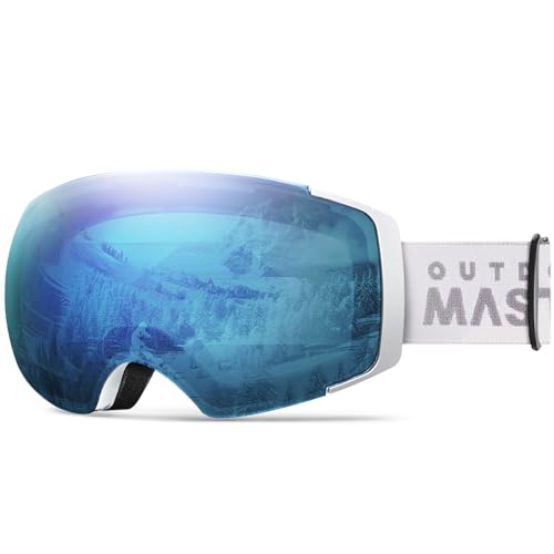 Image of OutdoorMaster Ski Goggles PRO - Frameless, Interchangeable Lens 100% UV400 Protection Snow Goggles for Men & Women (Polarized Blue VLT42%)