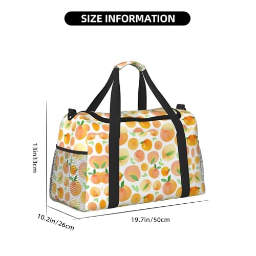 Sac de voyage imprimé pêche noir avec grands compartiments de rangement
