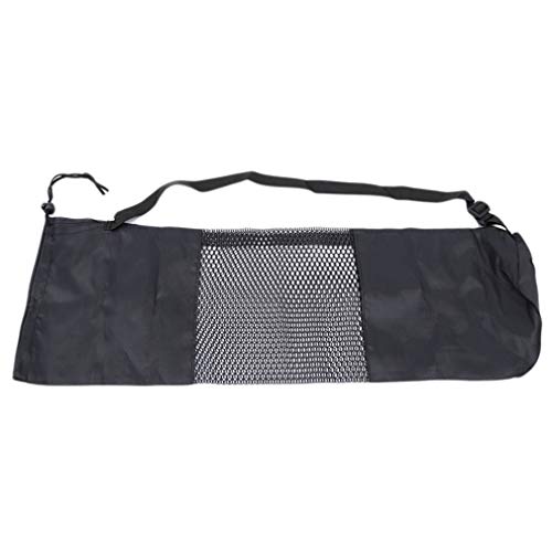 KUHRLRX Black Yoga Mat Net Bag Adjustable Extra Wide Breathable Oxford Compact With Pocket Zipper Yoga Mat Bag
