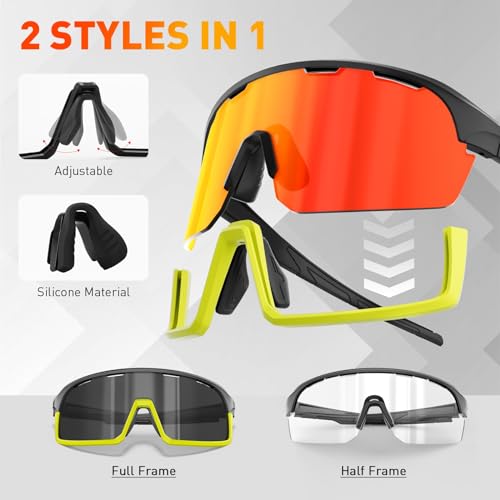 SCVCN Cycling Glasses Men Women Mountain Bike Sunglasses Polarized Sports MTB Triathlon Bicycle Running Golf — view 3