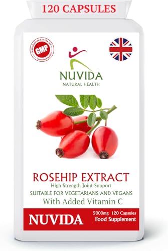 Rosehip Capsules with Vitamin C, 120 Vegan Capsules