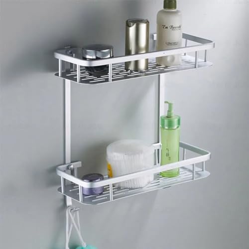 Suporte Organizador Shampoo Condicionador Sabonete Prateleira Dupla Box Banheiro Chuveiro Aluminio R