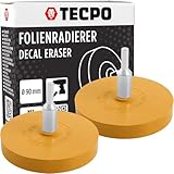 TECPO Folienradierer für Bohrmaschinen, Radierscheibe entfernt Klebstoffreste & Rückstände, Adapter 5/16'' x 24mm, 4000 U/min, Ø 90mm, kompakt & präzise für schwer zugängliche Bereiche (2x)