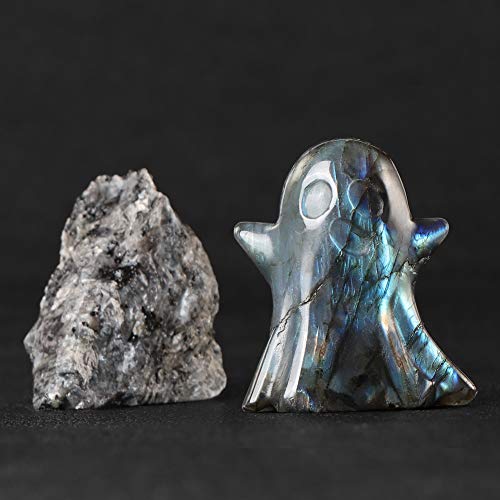 Figura de Fantasma de Labradorita Natural tallada a mano 5 cm miniatura 4