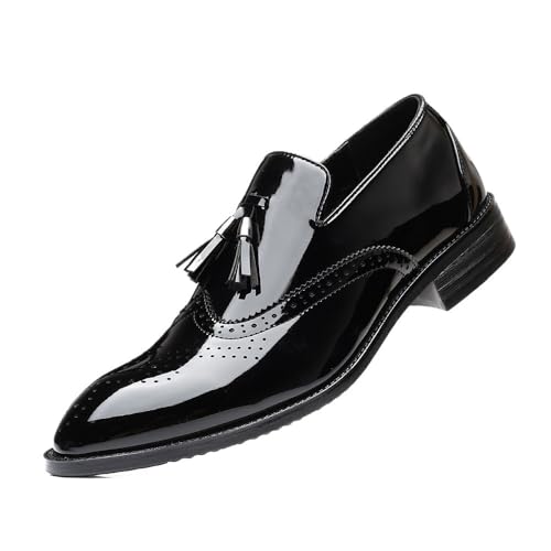 Men's Vintage Loafers Pu Leather Wedding Solid Color Round Toe Party Slip Resistant Low Top Rubber Sole Non Slip Shoe Slip-on