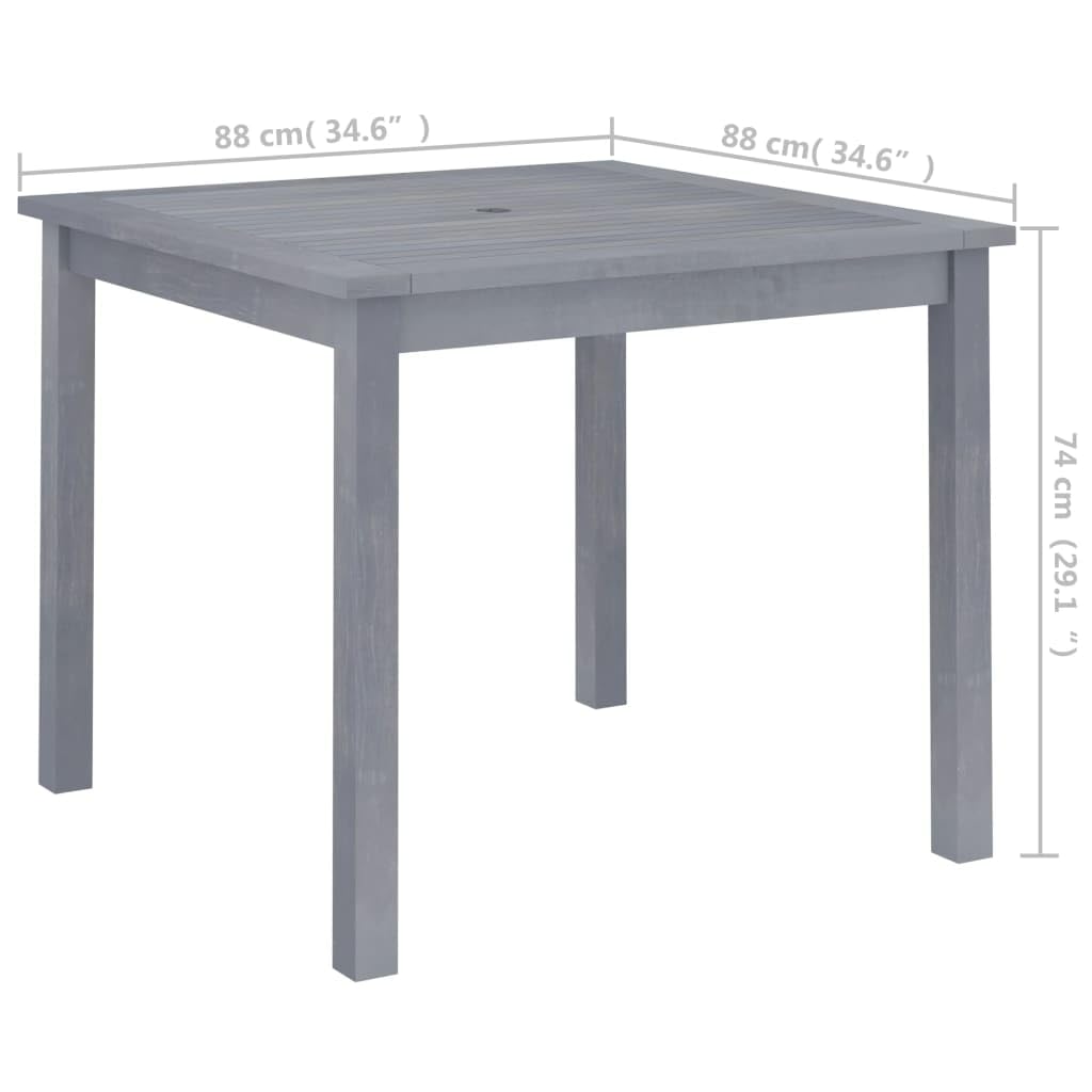 stół ogrodowy z litego drewna akacjowego, 88 x 88 x 74 cm, na taras i do patio, wytrzymały stół do jadalni o ponadczasowym wzornictwie i łatwej w pielęgnacji powierzchni, odporne na warunki