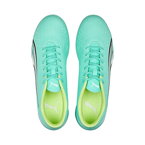 PUMA Mens Ultra Play Turf Trainer Soccer Cleats, Electric Peppermint-PUMA Mens White-Fast Yellow, 104