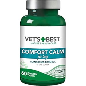 Vet’s Best Comfort Calm Calming Dog Supplements – Fördert Entspannung und ausgewogenes Verhalten (60 Tabletten)