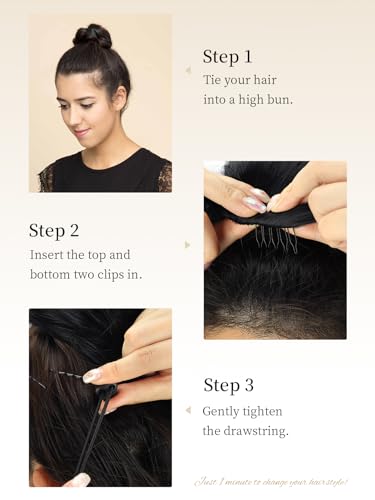 Rosooi 26 Inch Long Black Drawstring Ponytail Extension For Women Synthetic Long Curly Wavy Clip In Ponytail Hair Extensions For Daily Party Use thumb #6