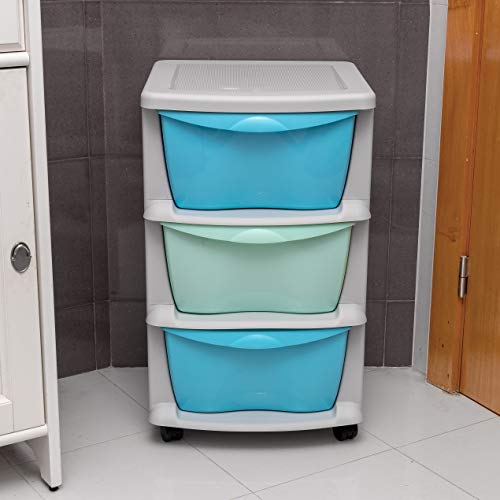 Cassetti di stoccaggio in plastica su ruote