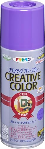 アサヒペン クリエイティブカラースプレー 300ml 71パープル 塗料 ペンキ スプレー 屋内外用 速乾タイプ ツヤあり垂れにくい ガス抜きキャップ付き 日本製の商品画像（Amazon）