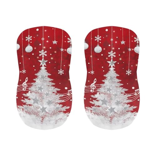 Image of Bar Stool Covers with Backs Christmas Tree Decor Height Mid Low Back Chair Protector Stain Resistant Bar Stool Chair Covers Counter Height Chair Covers Set of 2