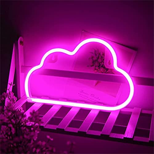 Nordstylee Led Neon Light Sign Moon Cloud Star Lightning Sign Night Lights Wall Decor Home Decoration Light for Kids Room ,Bedroom,Birthday,Wedding Party Gift (Cloud-Pink)