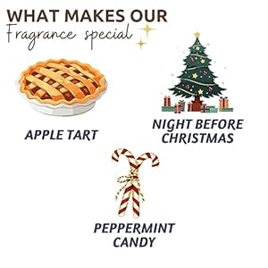 Folkulture chrismas reed diffuser set of 3 with sticks for home 51 fl oz essential oil diffuser with reed sticks organic reed diffuser apple tart peppermint candy lavender christmas magic  urban country home decor