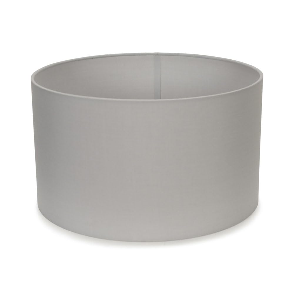 Minisun Grey | Medium Modern Fabric Drum Light Shade | Lamp Shades, Home Décor & Improvement Essential | 35Cm Shade Width