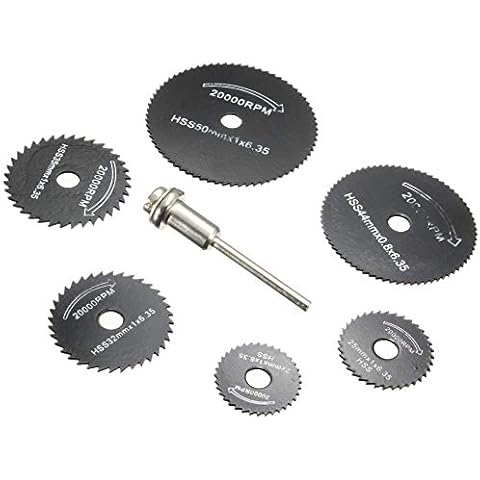 6pcs 1/8" HSS High Speed Steel Circular Saw Blades For Dremel Drills Rotary Tool W/Shank by YEEZUGO Cover